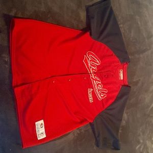 Woman’s button down Angel jersey, size Lg used no stains